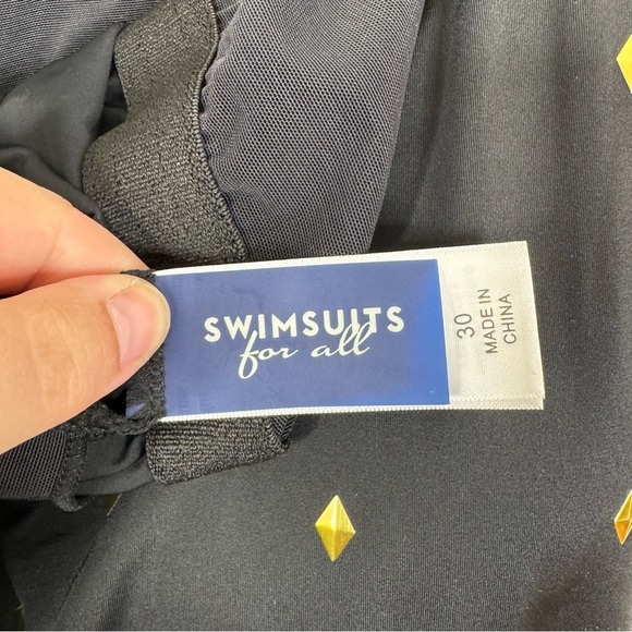 Swimsuits for All NWT Black Gold Studded One Piece Swimsuit Size 30 - Picture 5 of 7